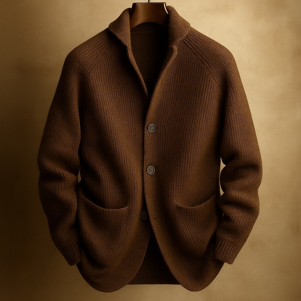 Cardigan Wool Blend Shawl Collar Buttons