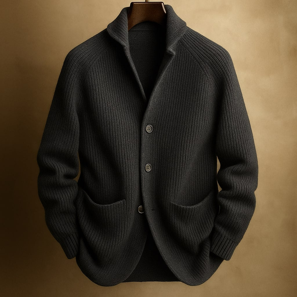 Cardigan Wool Blend Shawl Collar Buttons