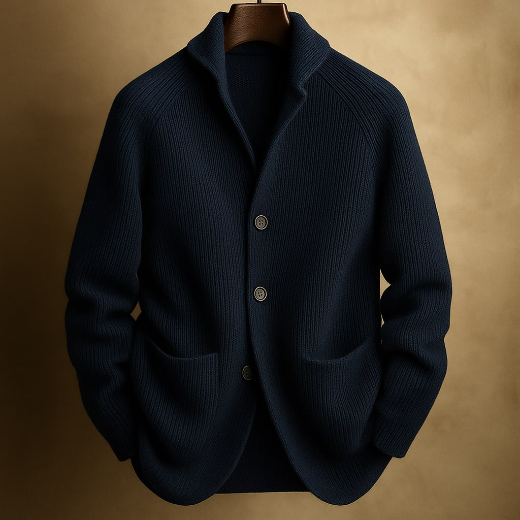 Cardigan Wool Blend Shawl Collar Buttons