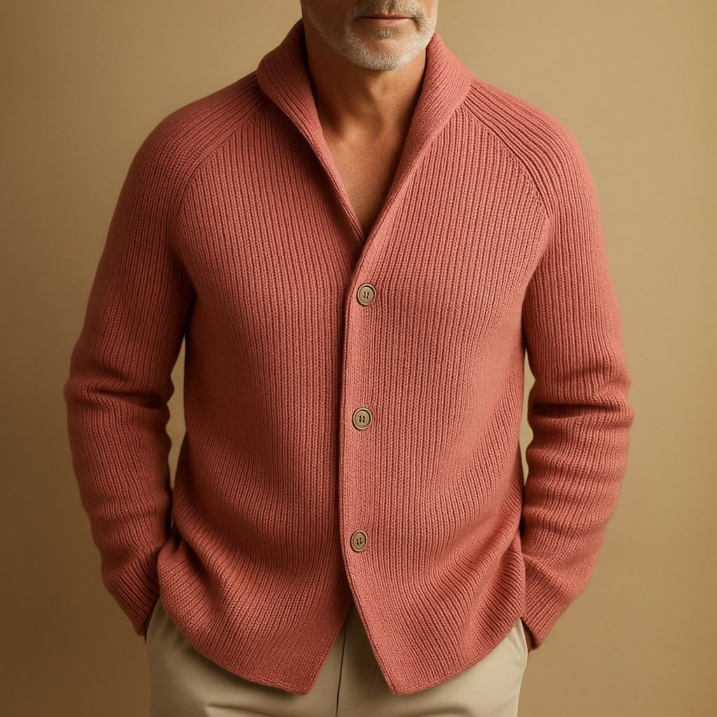 Cardigan Wool Blend Shawl Collar Buttons