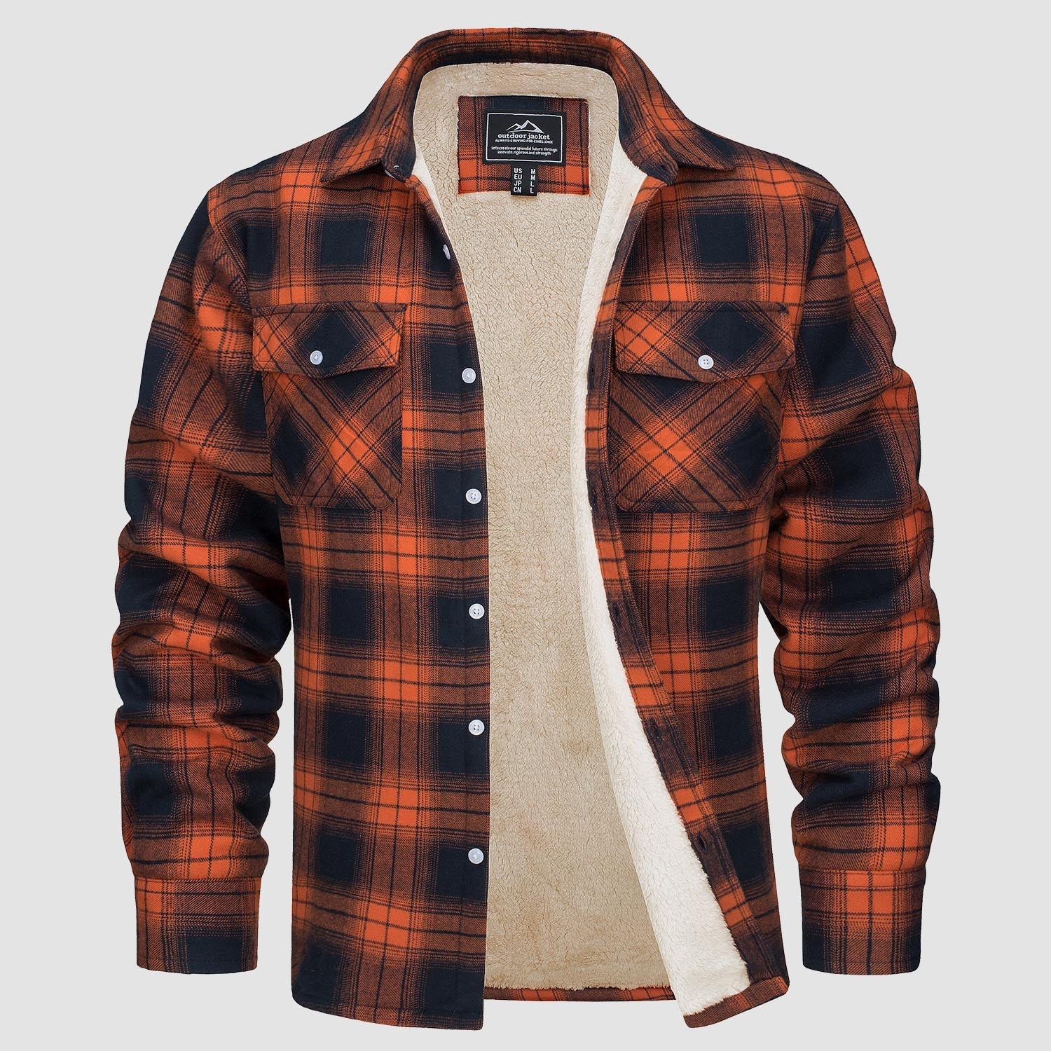 Flannel Shirt Jacket Fleece-Lined