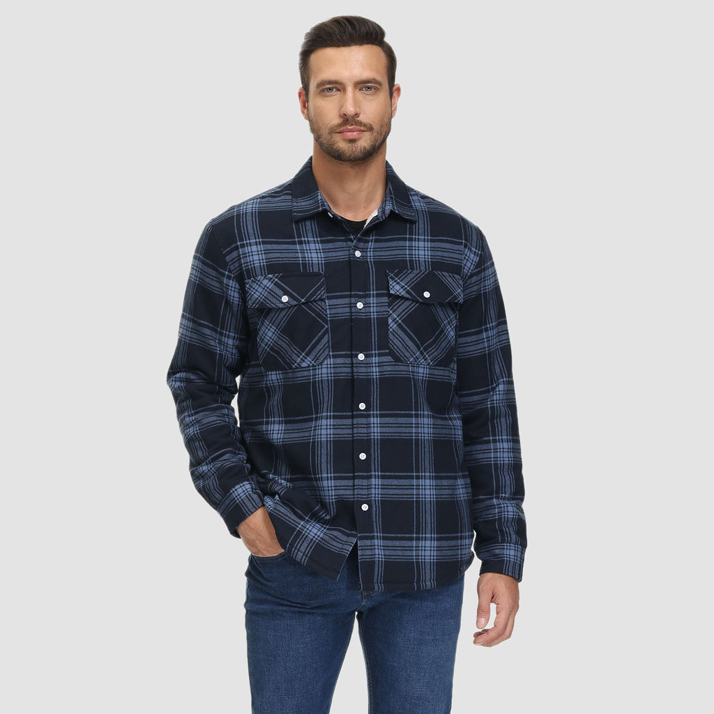 Flannel Shirt Jacket Fleece-Lined