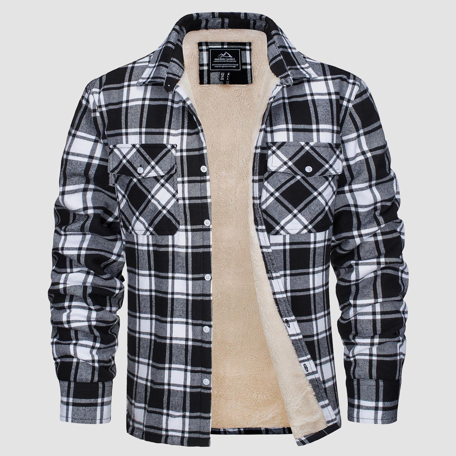 Flannel Shirt Jacket Fleece-Lined