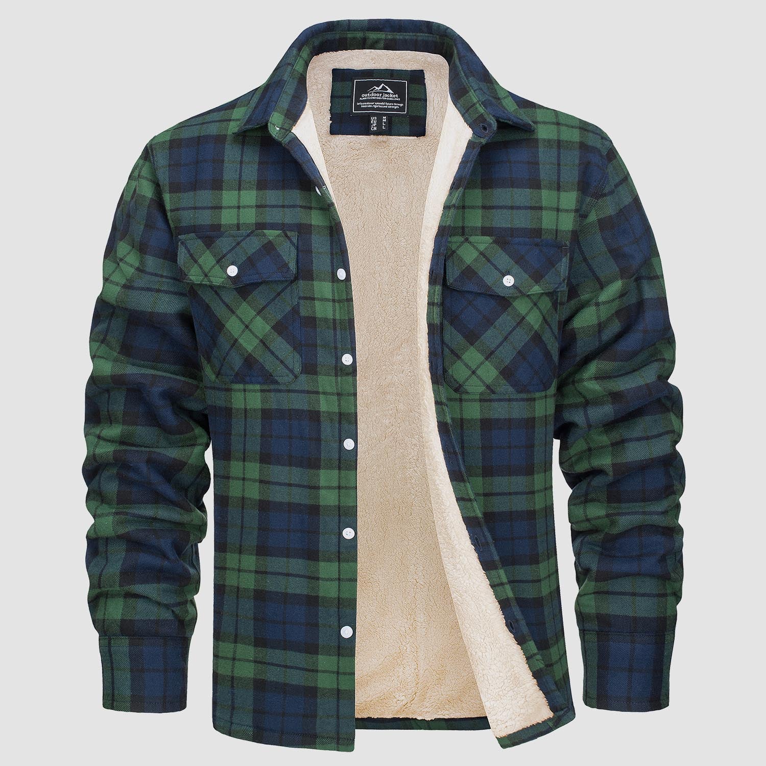 Flannel Shirt Jacket Fleece-Lined