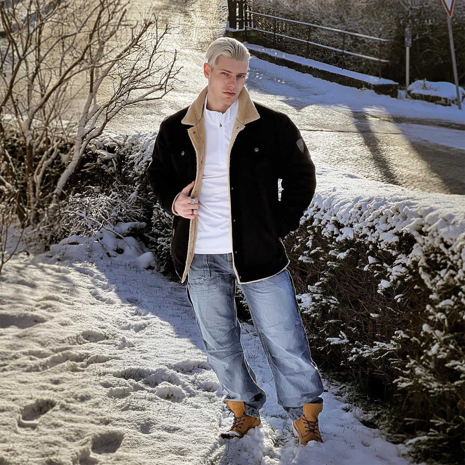 Sherpa-Lined Trucker Jacket  Cotton
