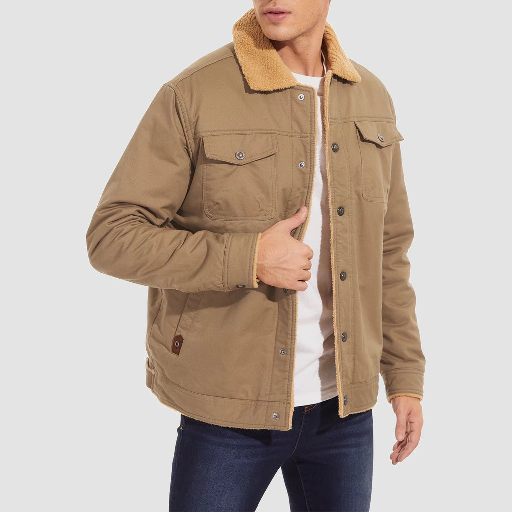 Sherpa-Lined Trucker Jacket  Cotton