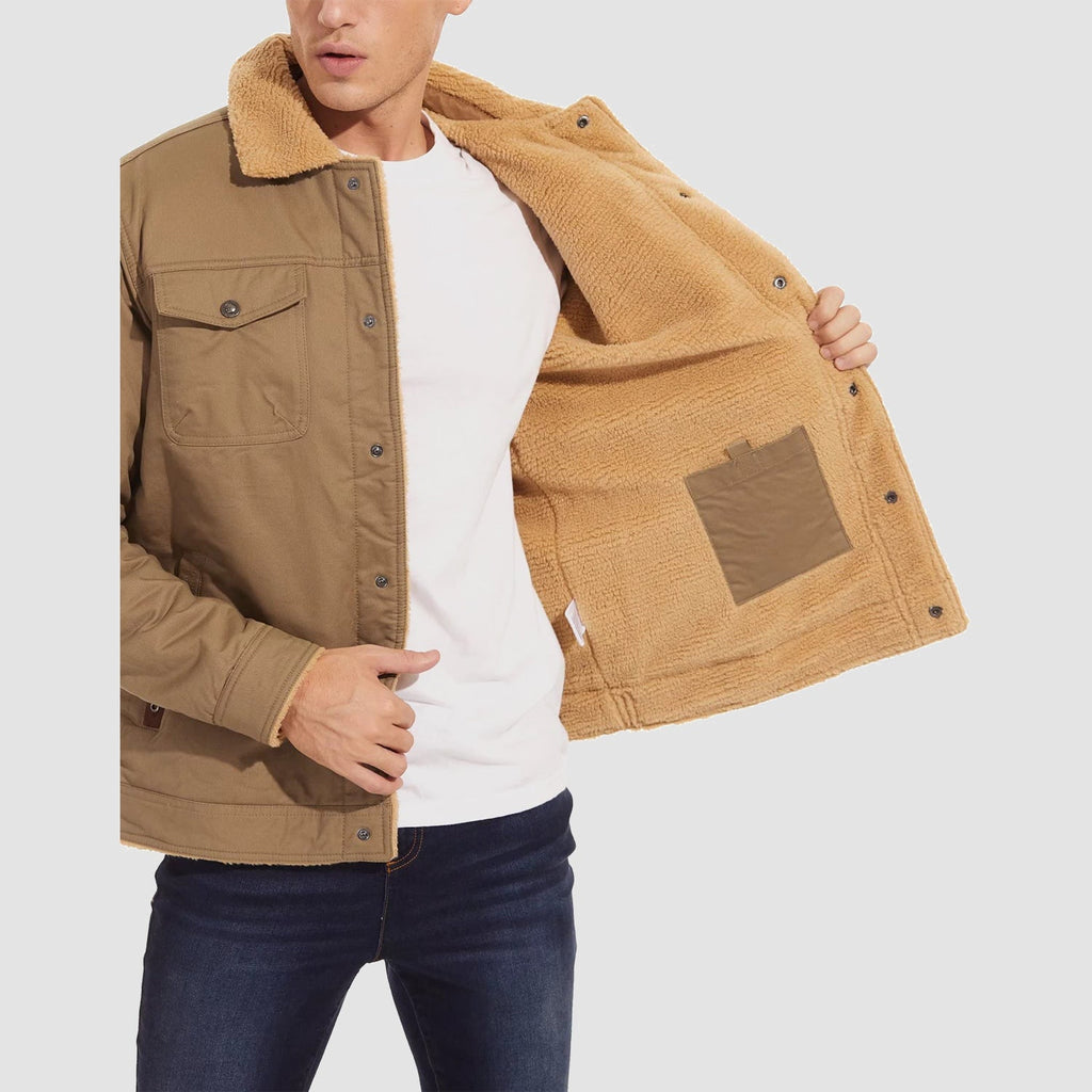 Sherpa-Lined Trucker Jacket  Cotton