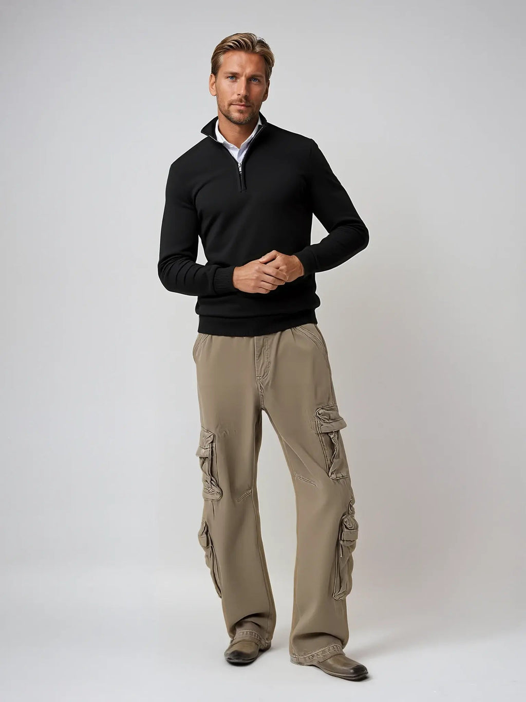 Half Zip Jumper Classic Ribbed Collar