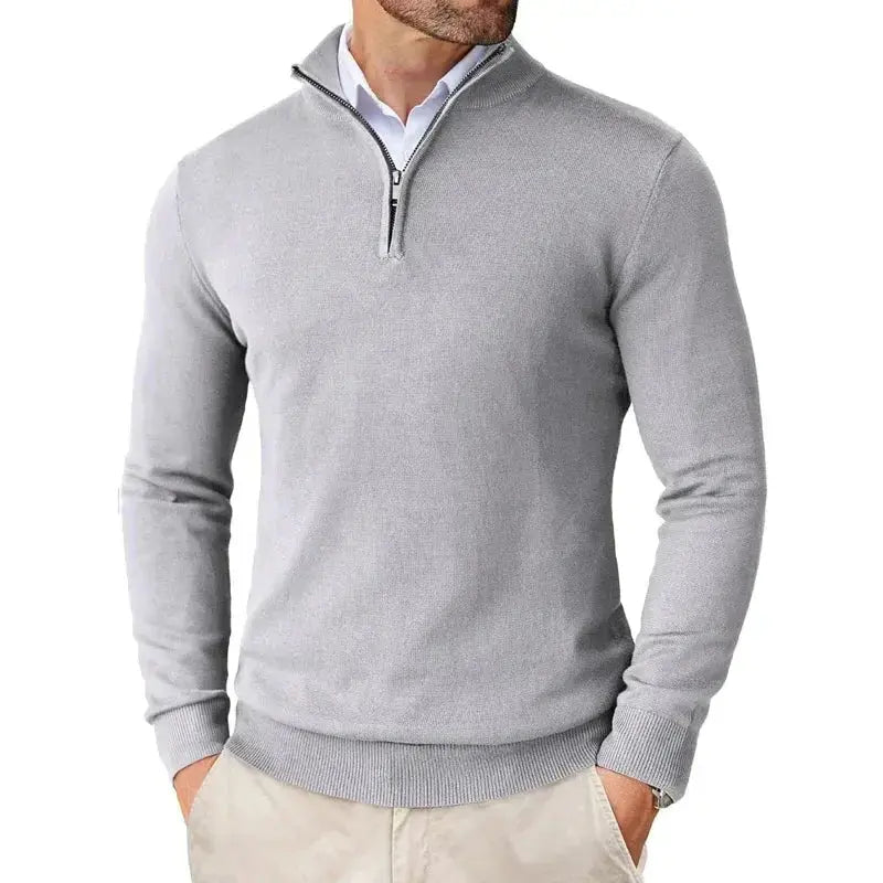 Half Zip Jumper Classic Ribbed Collar