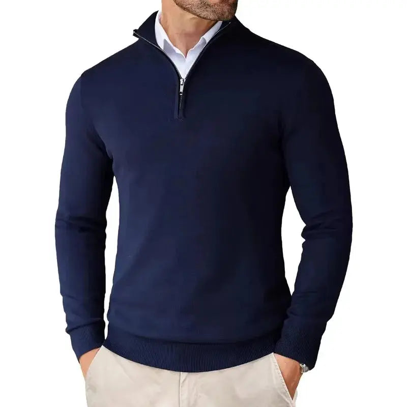 Half Zip Jumper Classic Ribbed Collar