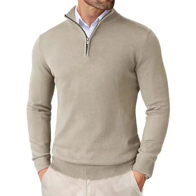Half Zip Jumper Classic Ribbed Collar