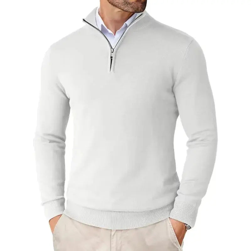 Half Zip Jumper Classic Ribbed Collar
