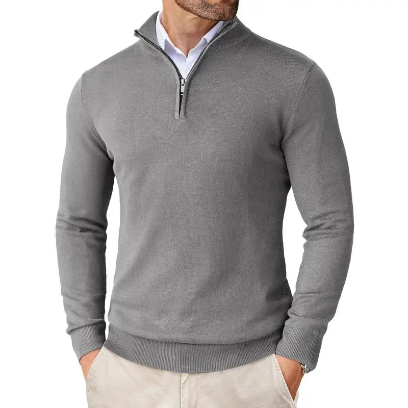 Half Zip Jumper Classic Ribbed Collar