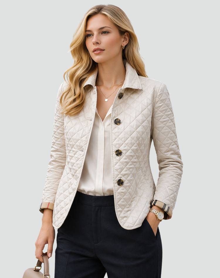 Mid-Season Quilted Jacket with Collar and Button Closure - Regular Fit 1