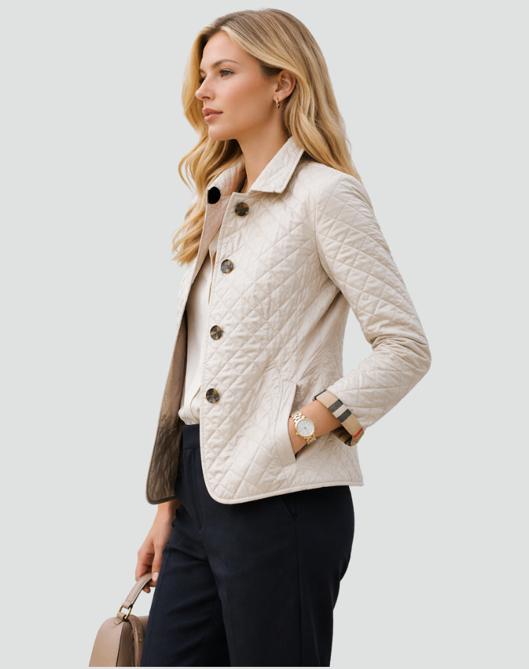 Mid-Season Quilted Jacket with Collar and Button Closure - Regular Fit 2