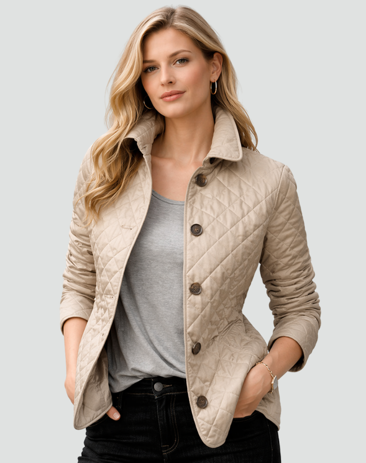 Mid-Season Quilted Jacket with Collar and Button Closure - Regular Fit 4