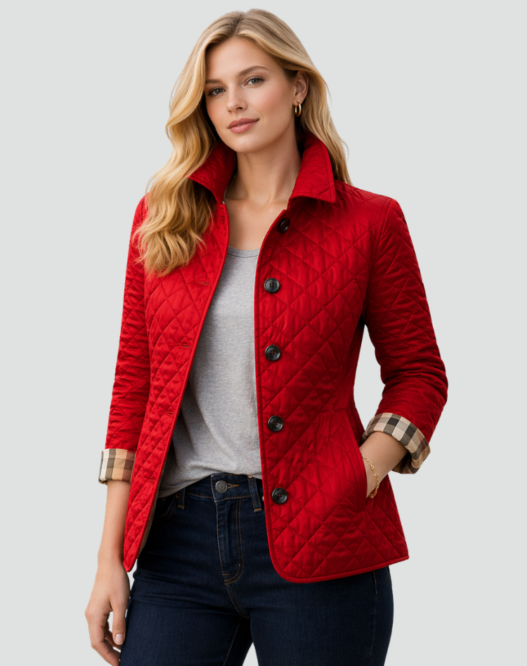 Mid-Season Quilted Jacket with Collar and Button Closure - Regular Fit 5