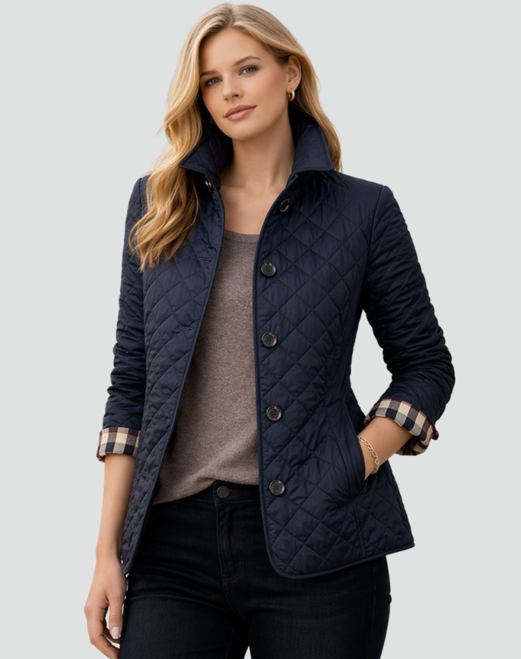 Mid-Season Quilted Jacket with Collar and Button Closure - Regular Fit 6