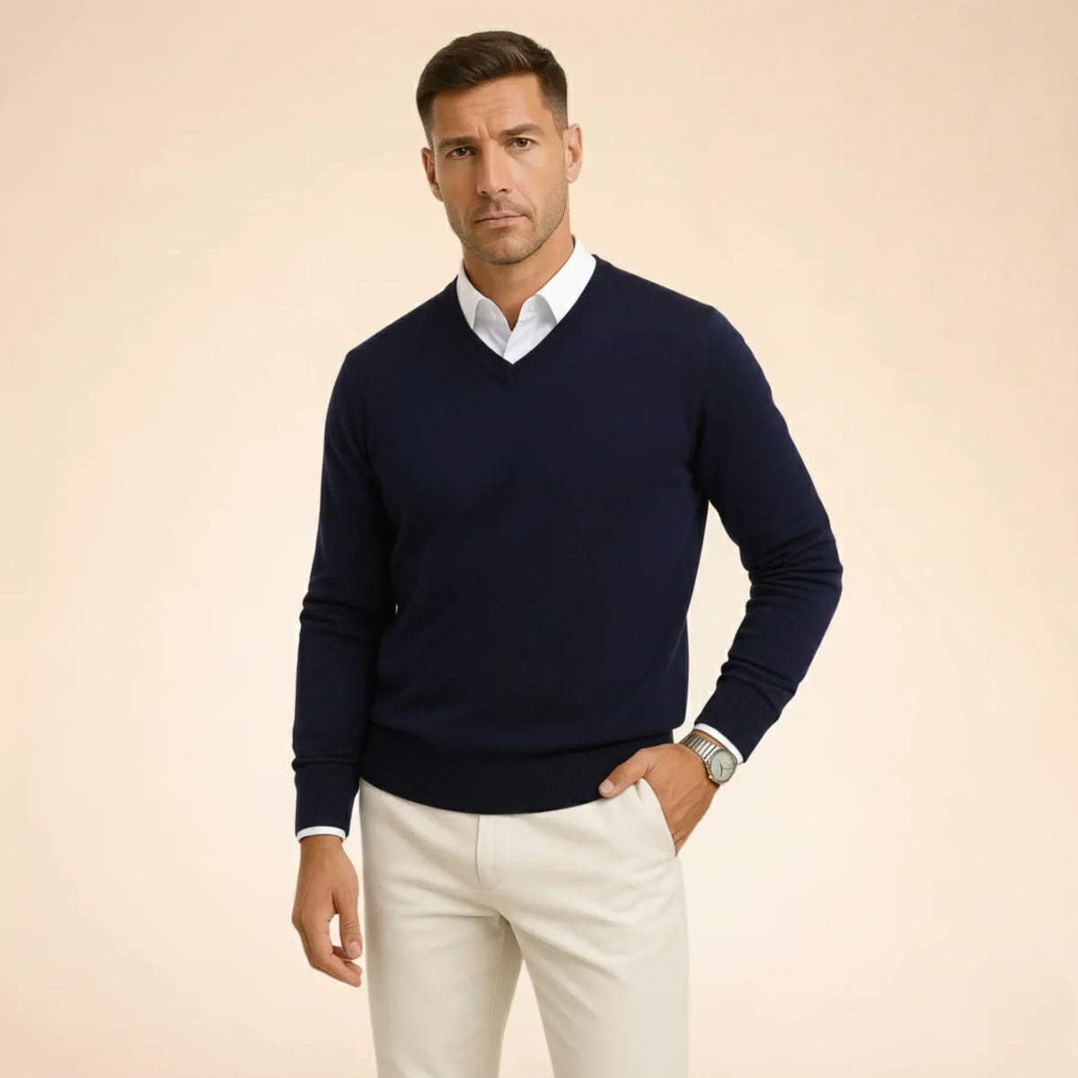 Jumper Soft Knit V Neck Classic
