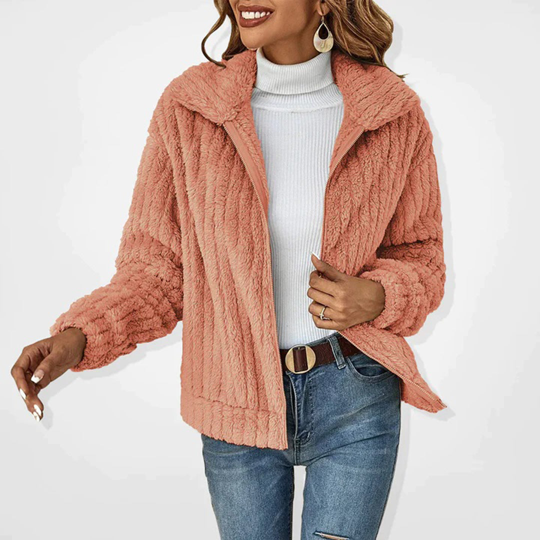 Fleece Cardigan Longline Zip Front Pockets