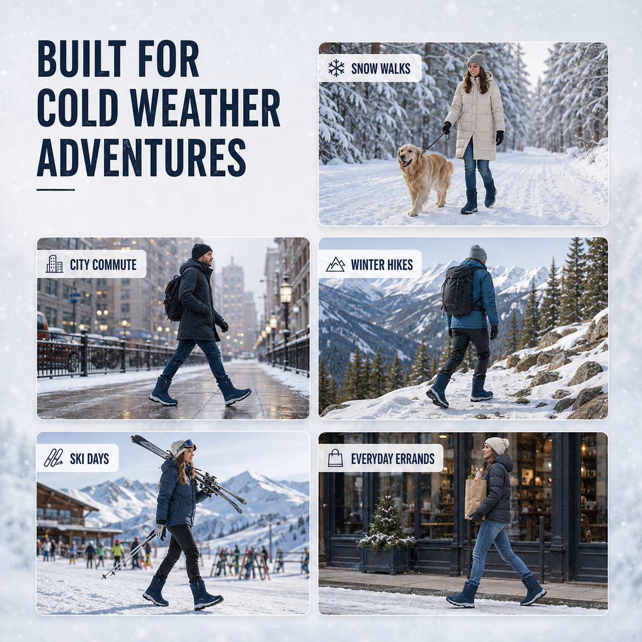 Winter Boots Insulated Waterproof Grip Sole