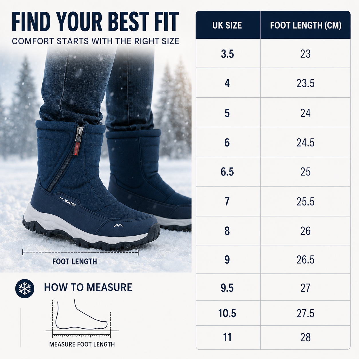 Winter Boots Insulated Waterproof Grip Sole