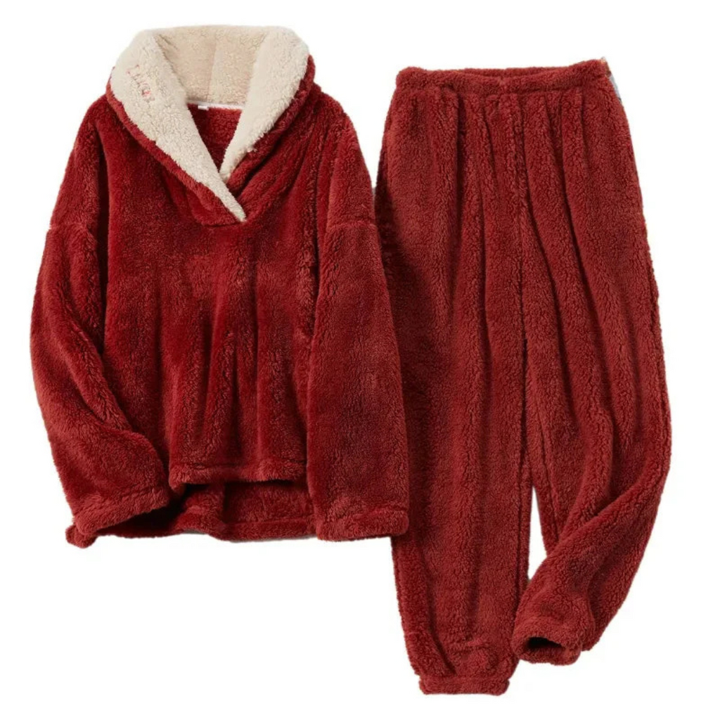 Two Piece Set Fleece Top Trousers