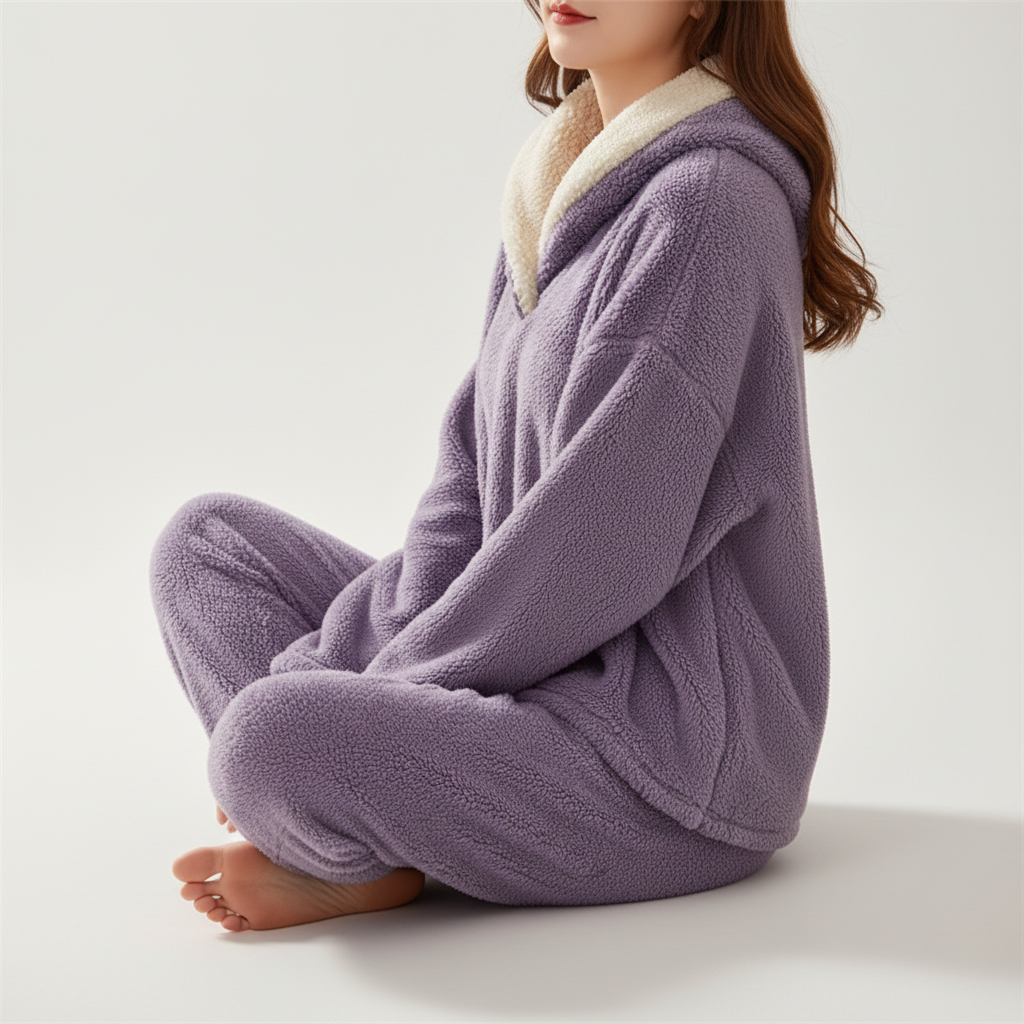 Two Piece Set Fleece Top Trousers