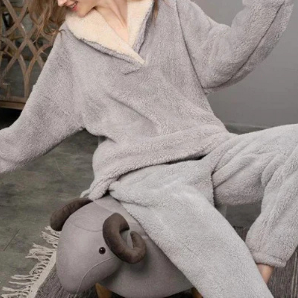 Two Piece Set Fleece Top Trousers