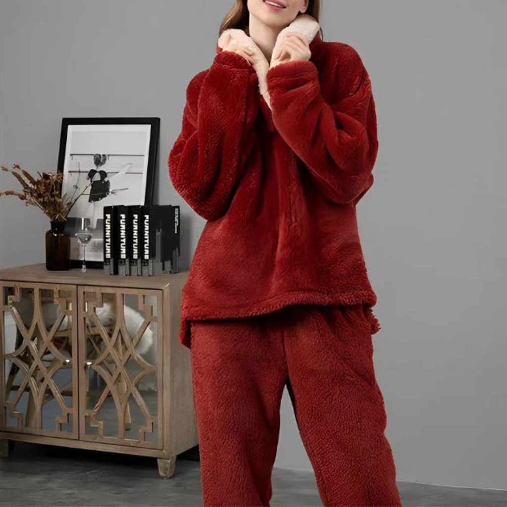 Two Piece Set Fleece Top Trousers