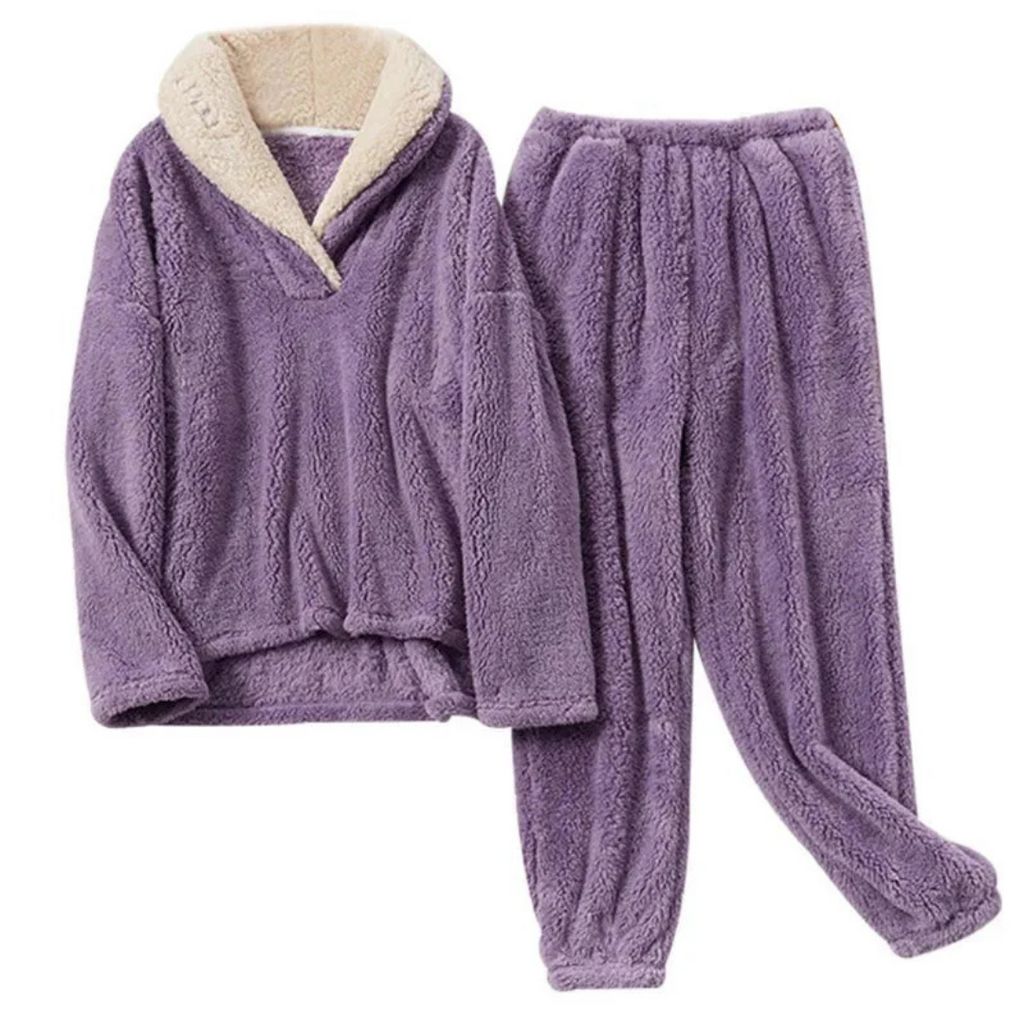 Two Piece Set Fleece Top Trousers