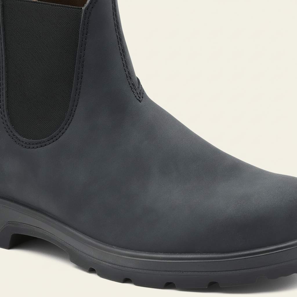 Chelsea Boots Leather-Look Elastic Side Panels