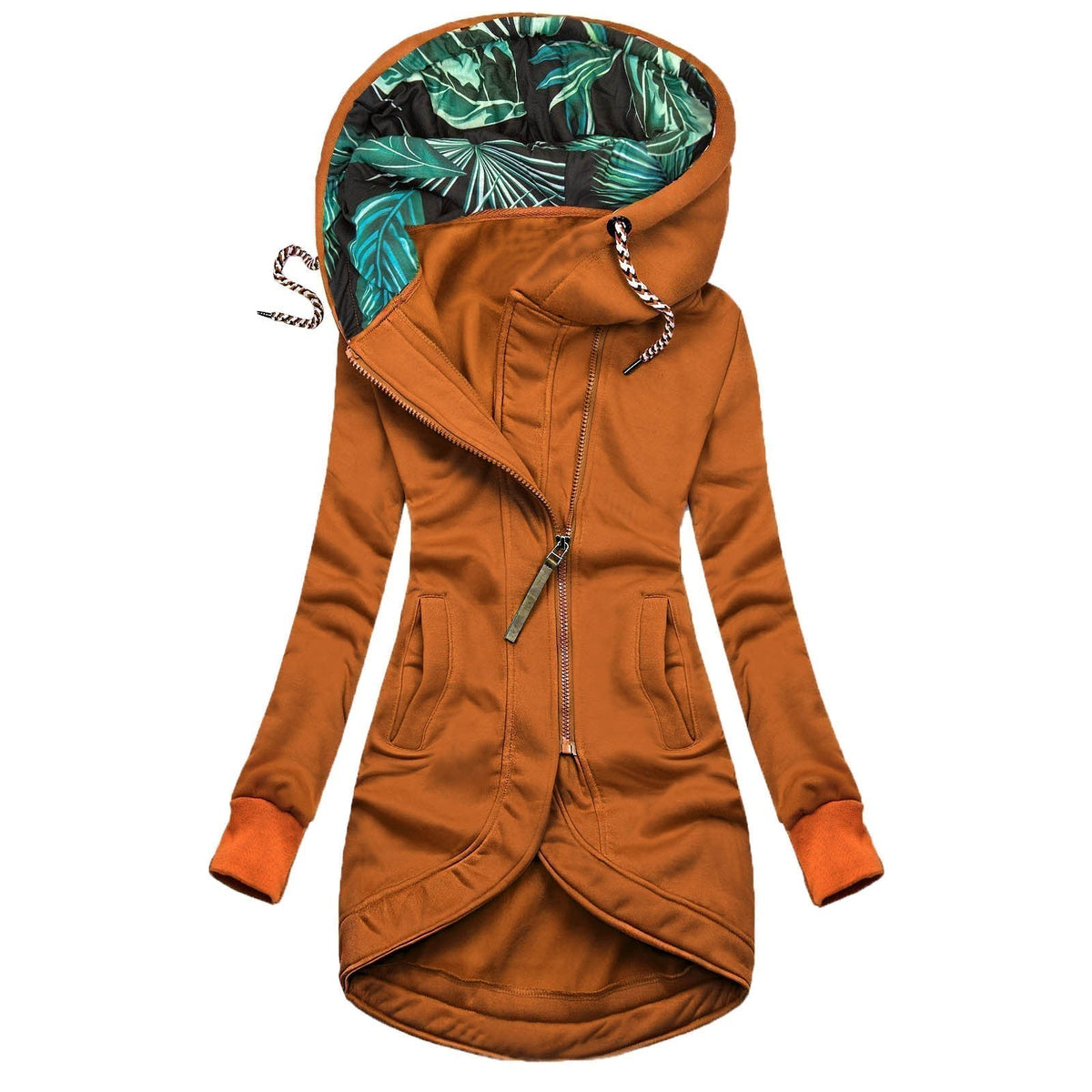 Hooded Jacket – Asymmetric Zip Design