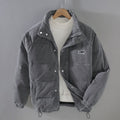 Corduroy jacket in khaki, front view