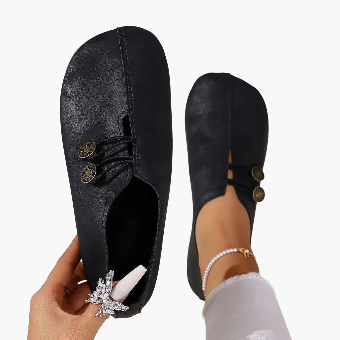 OrthoEase - Orthopedic Slippers with Button Closure for All-Day Comfort 0