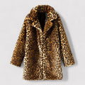 Coat Faux Fur Leopard Print Quilted