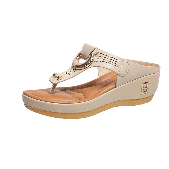 Orthopedic Leather Sandals with Cushioned Sole