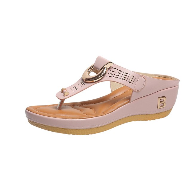 Orthopedic Leather Sandals with Cushioned Sole