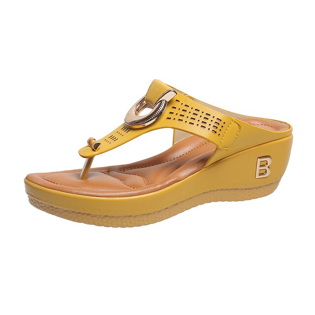 Orthopedic Leather Sandals with Cushioned Sole