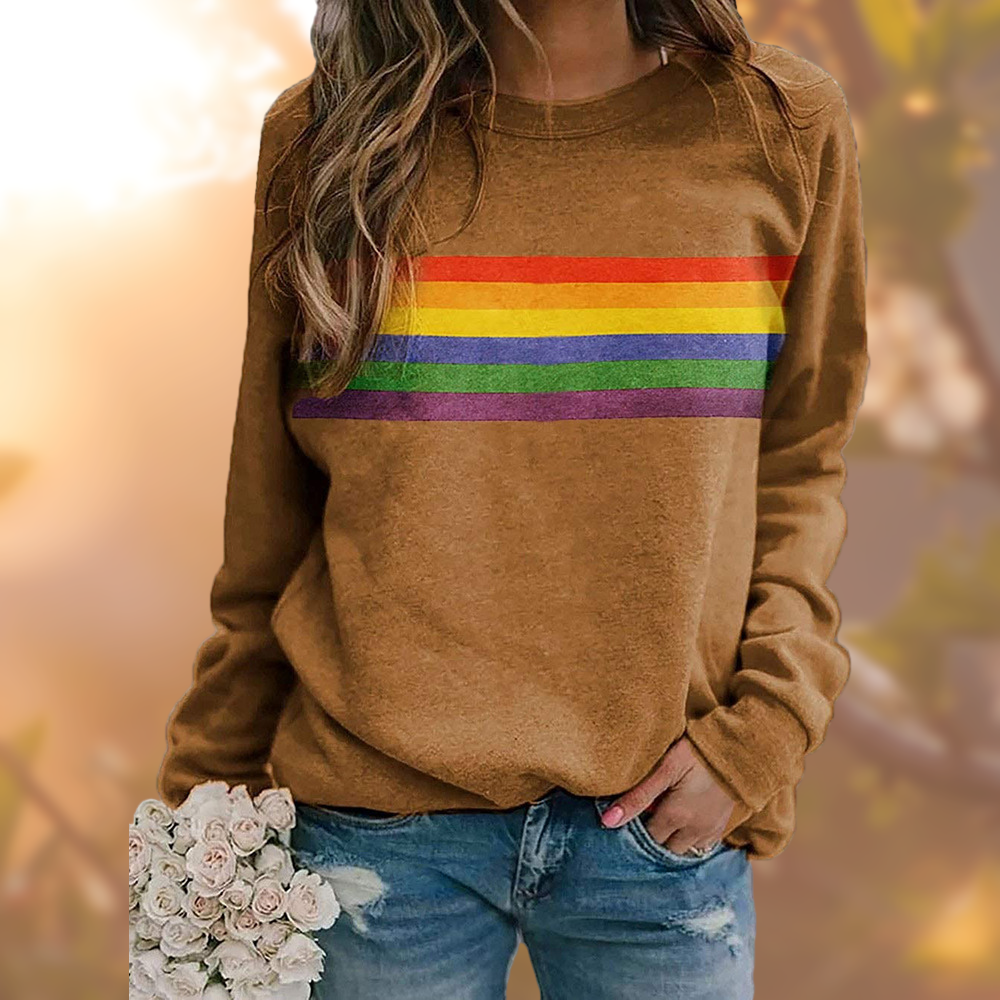 Striped Crew Neck Sweatshirt - Relaxed Fit