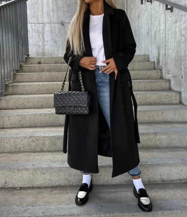 Double Breasted Coat Notch Lapel Warm