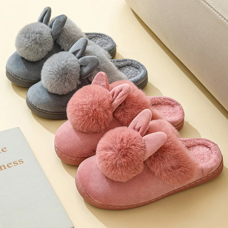 Bunny Slippers Plush Faux-Fur