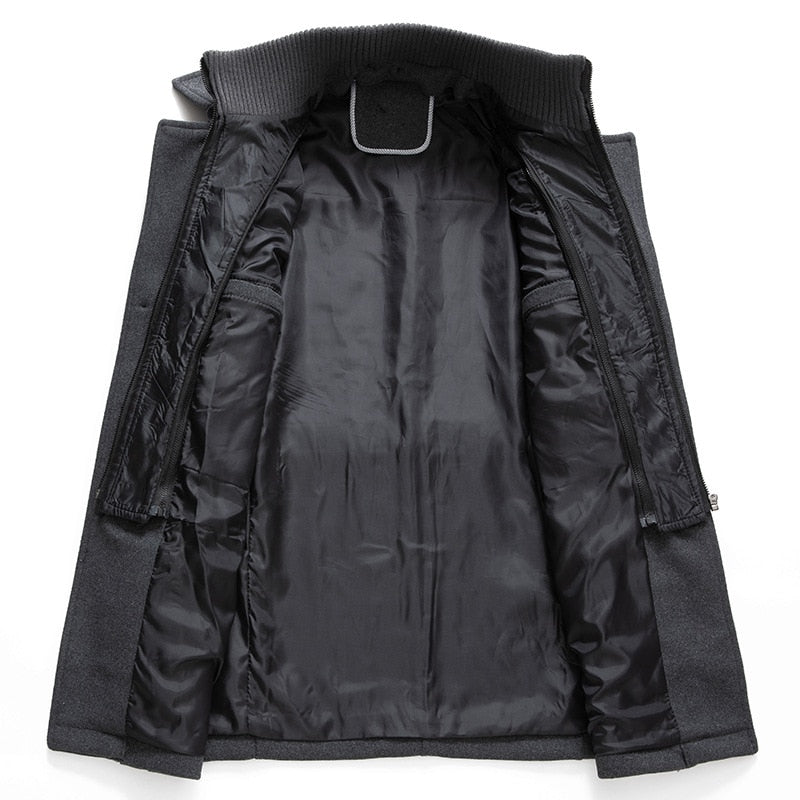 Wool Blend Overcoat High Collar Insulated