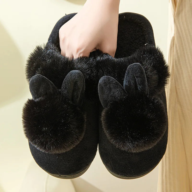 Bunny Slippers Plush Faux-Fur