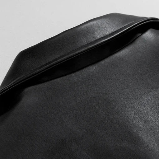 Oversized Bomber Jacket Leather-Look