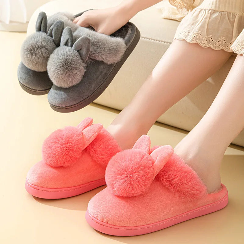 Bunny Slippers Plush Faux-Fur