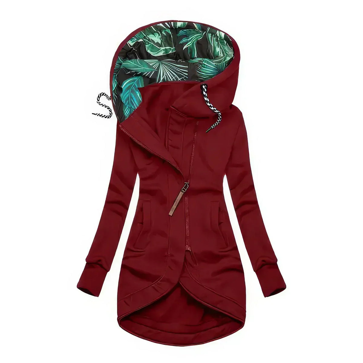 Hooded Jacket – Asymmetric Zip Design
