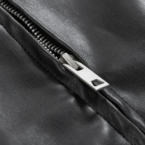 Oversized Bomber Jacket Leather-Look