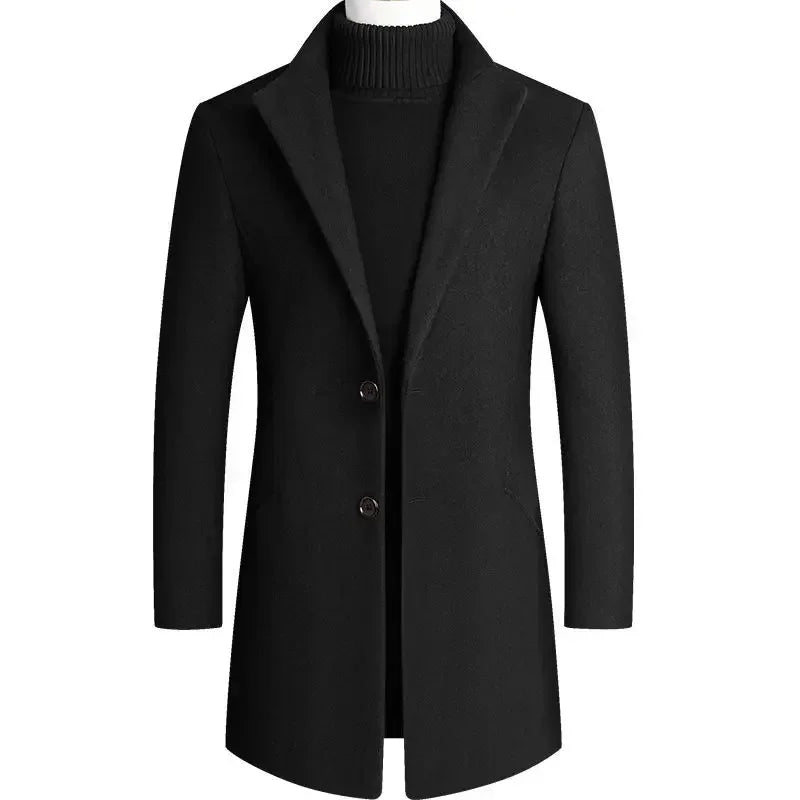 Single Breasted Overcoat Classic Collar Tailored