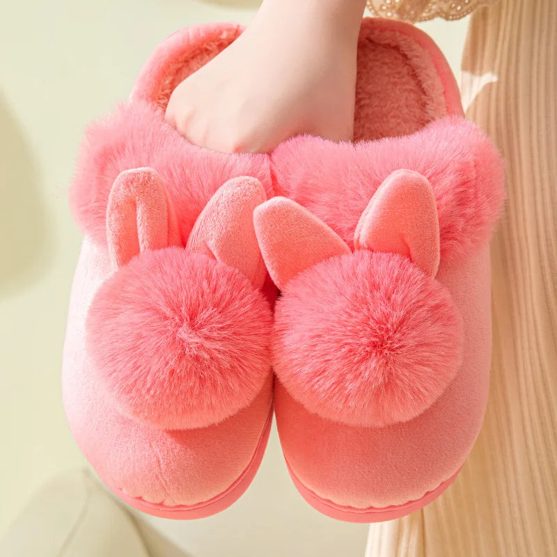 Bunny Slippers Plush Faux-Fur